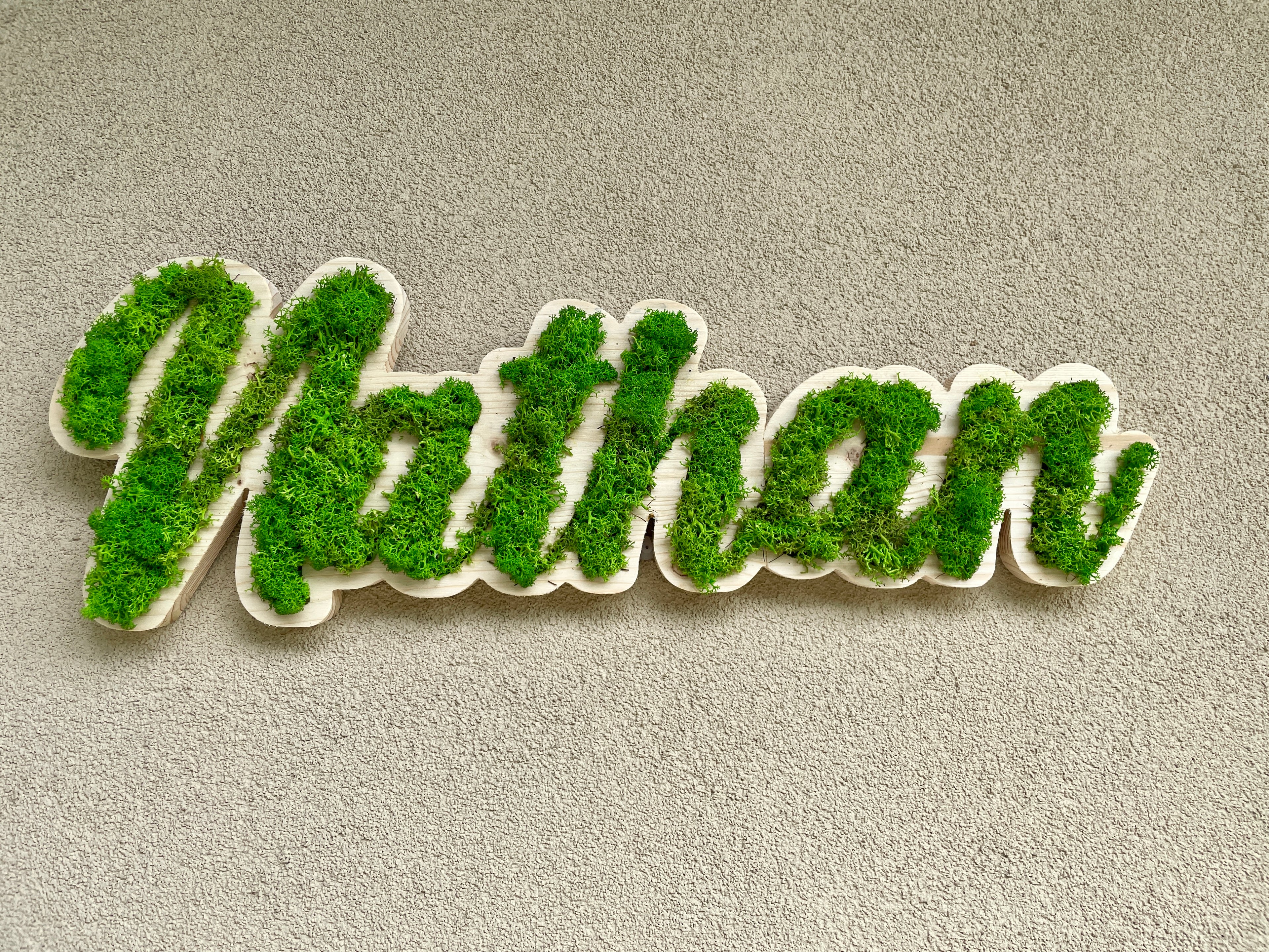 Scritte 3D in Verde Stabilizzato